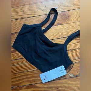 All Ribbed Whisper Tank in Black NWT